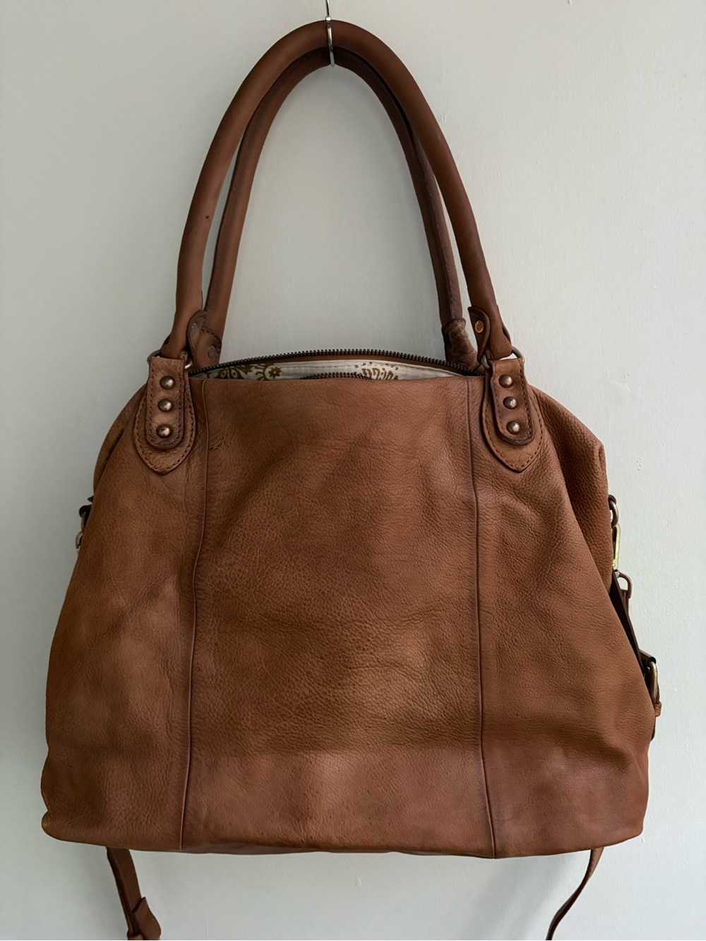 We The Free Brown Leather Tote with Charm - Picture 10 of 16